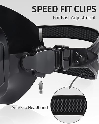 Miniatura 5 de EverSport Gafas de natación para adultos con cubierta para la nariz, máscara de buceo transparente antivaho amplia visión sin borrosidad para