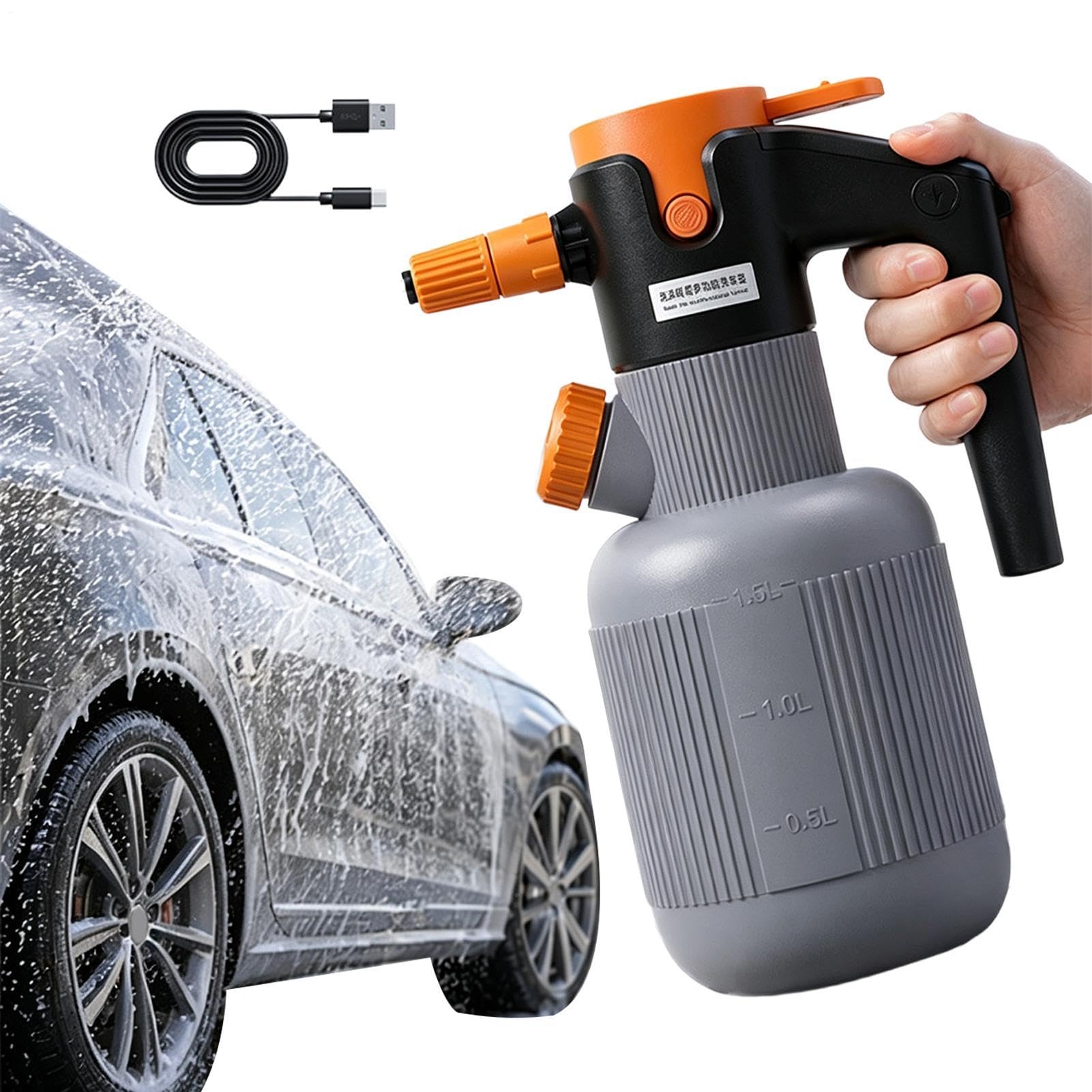 Botella de spray de espuma de 1,5 L, boquilla ajustable,
