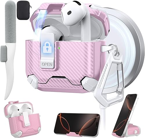 Vista 38 de Maxjoy Funda para AirPods Pro 3 2025 con bloqueo automático MagSafe, compatible con Apple AirPod Pro de 3ª