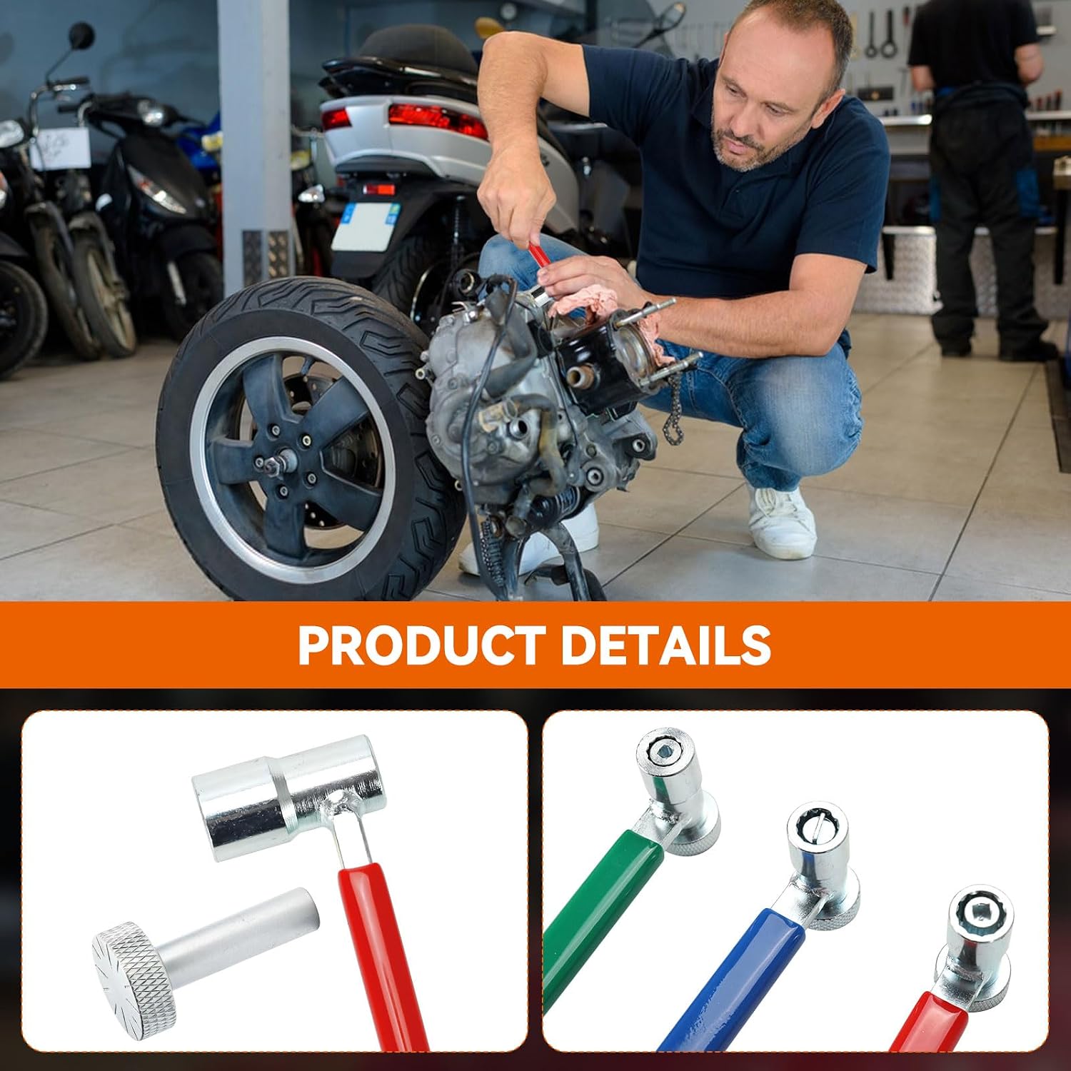 Motorcycle Valve Tappet Adjusting Wrench Tool Kit, 2218 Small Engine Valve Tappet Adjusting Tool 6 Piece Set Tappet Adjuster For Most Motorcycles ATVs and ATCs