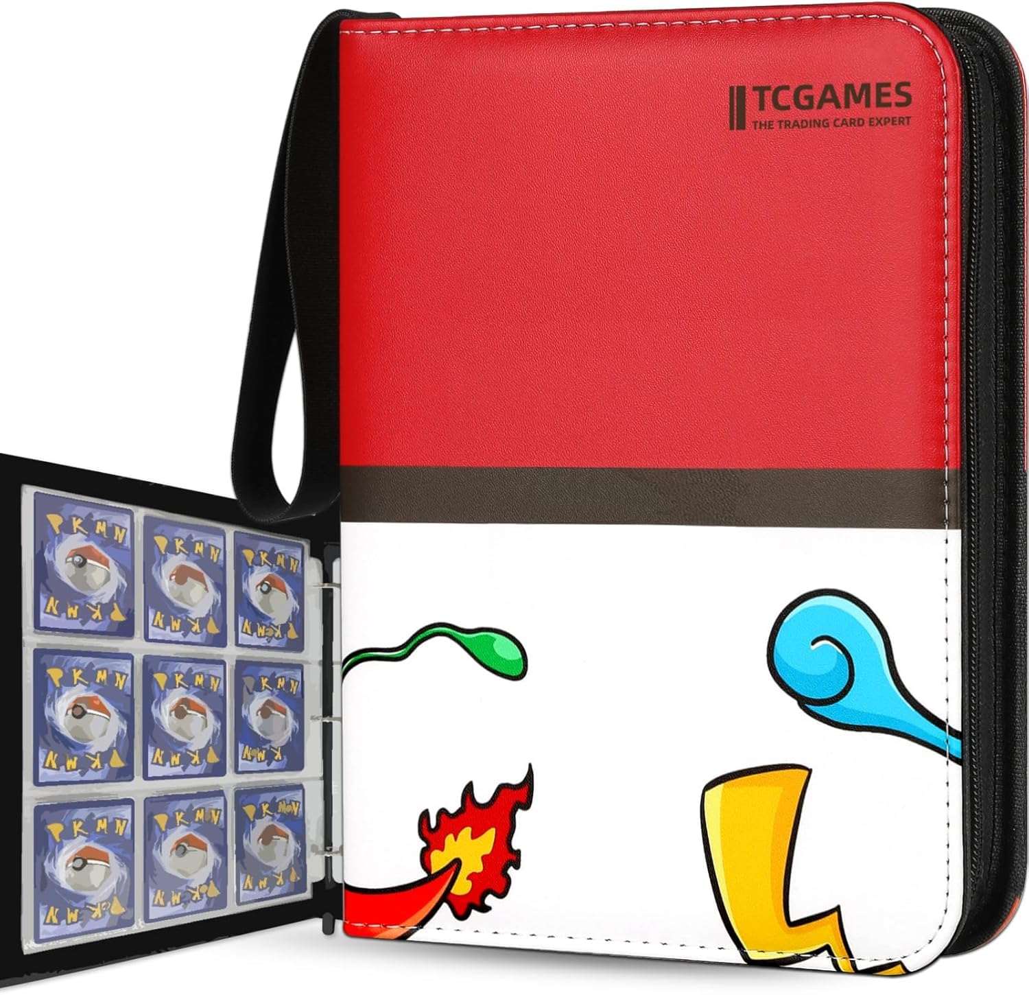 Trading Card Binder 720 Pockets, 9-Pocket Card Holder with 40 Sleeves Red