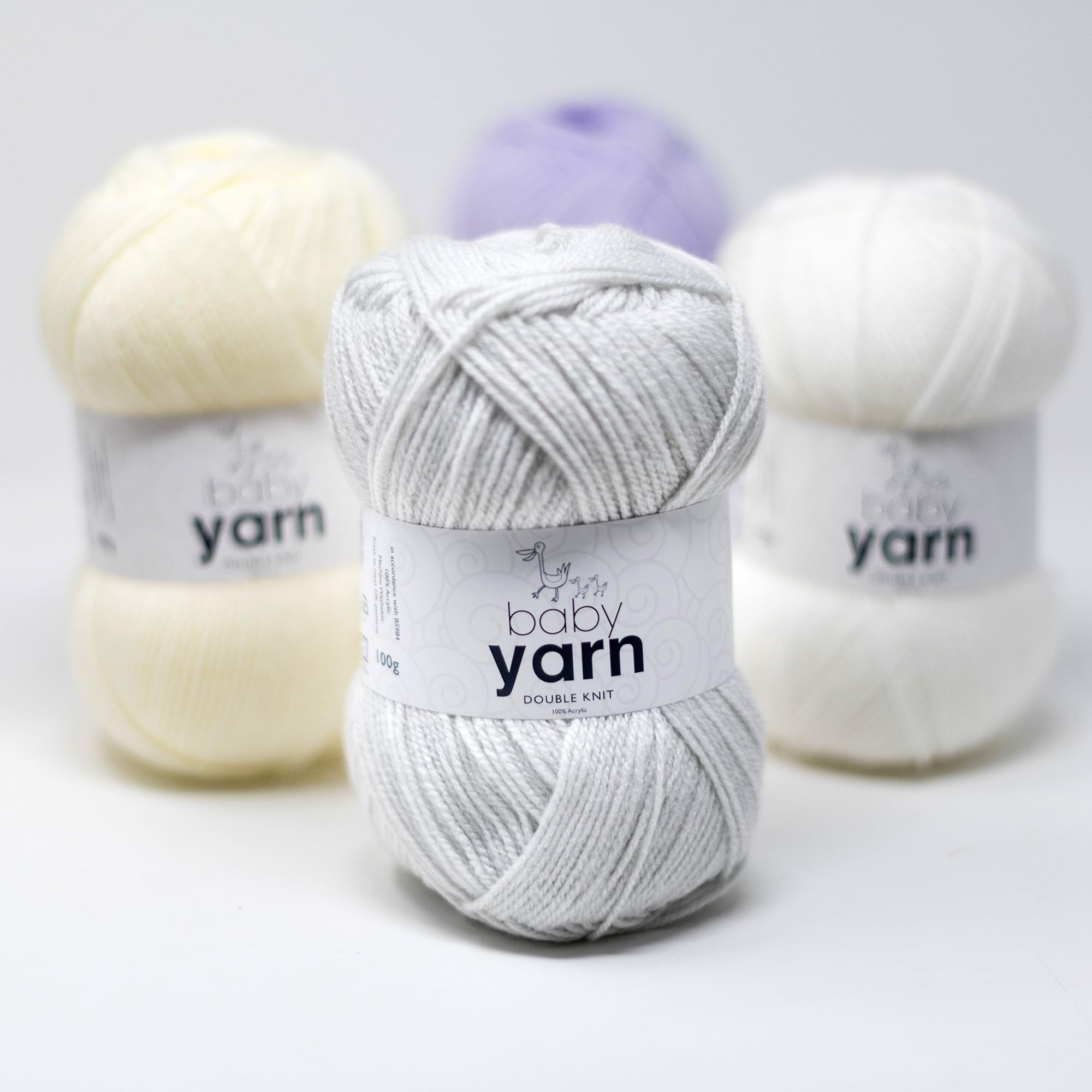 Korbond Baby Yarn - Cream - 2 x 100g Acrylic Wool - Lightweight, Hypoallergenic & Durable Double Knit Crochet Yarn Knitting Wool - Image 2