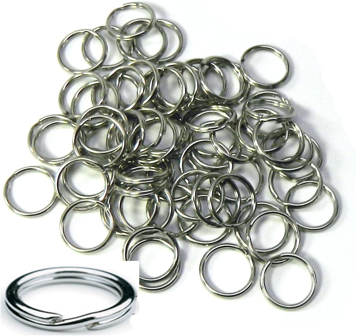 95 Split Ring Fishing Lure, Connectors Stainless Steel Made in the USA (12.29mm Outside 0.484 In)