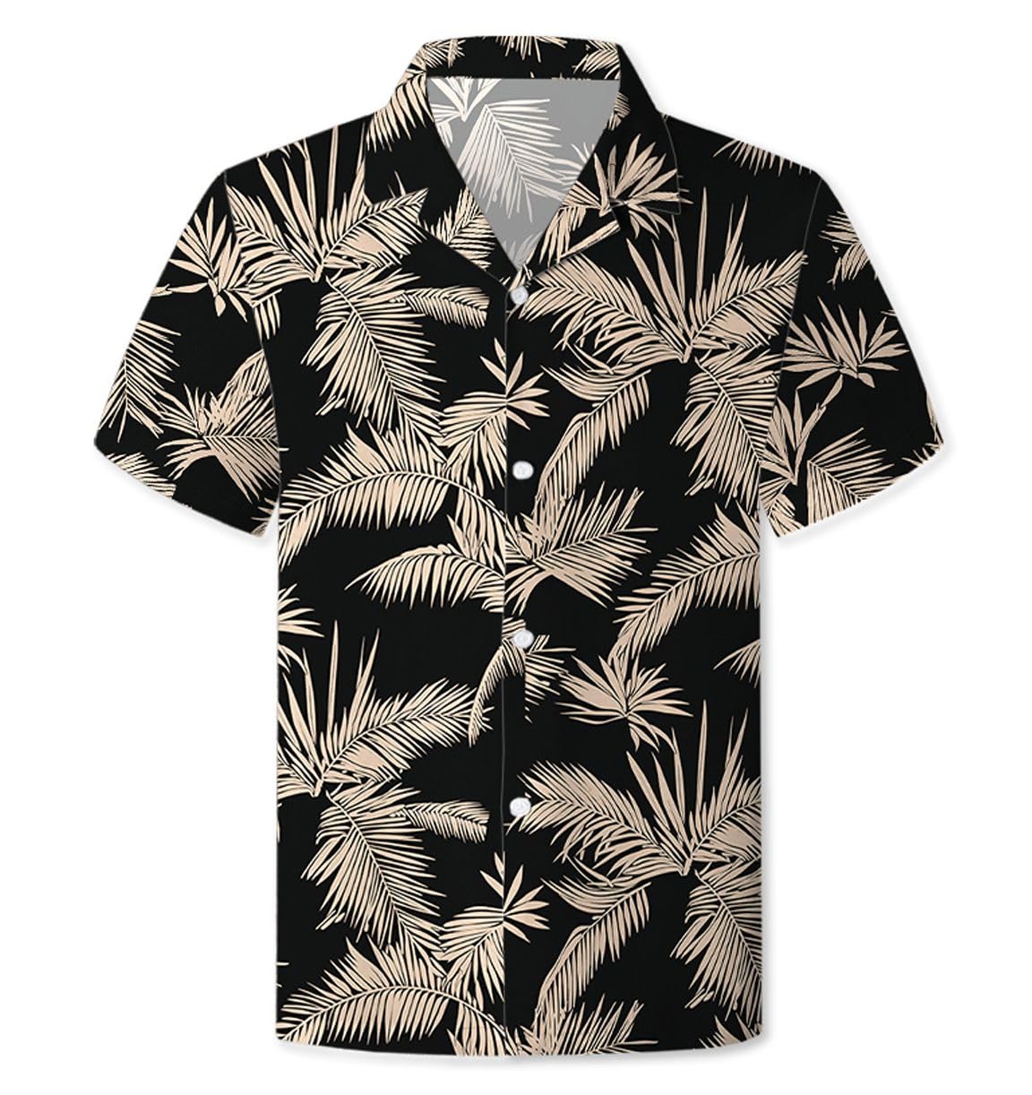 Cromoncent Hawaiian Shirt for Boy&amp;Men Short Sleeve Cuban Collar Tropical Holiday Summer Beach Shirts