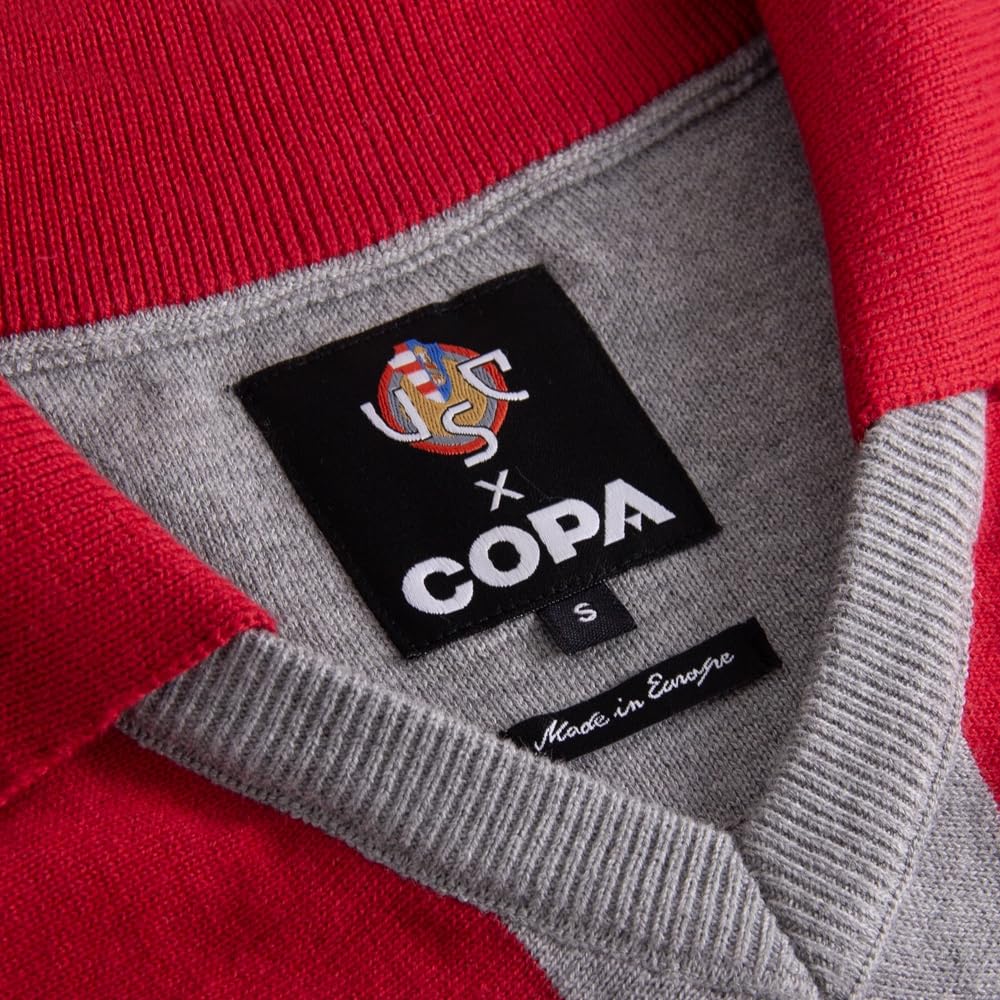 COPA - Maglia retrò - Calcio - Uomo - US Cremonese 1983/84 - Rosso/Griogio - 50% Cotone – 50% Acrilico