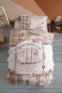 DEKADRON Nautical Bedding Royal Yacht Club Themed Single/Twin Size Bedspread/Coverlet Set Girls Boys Bedding 2 Pieces