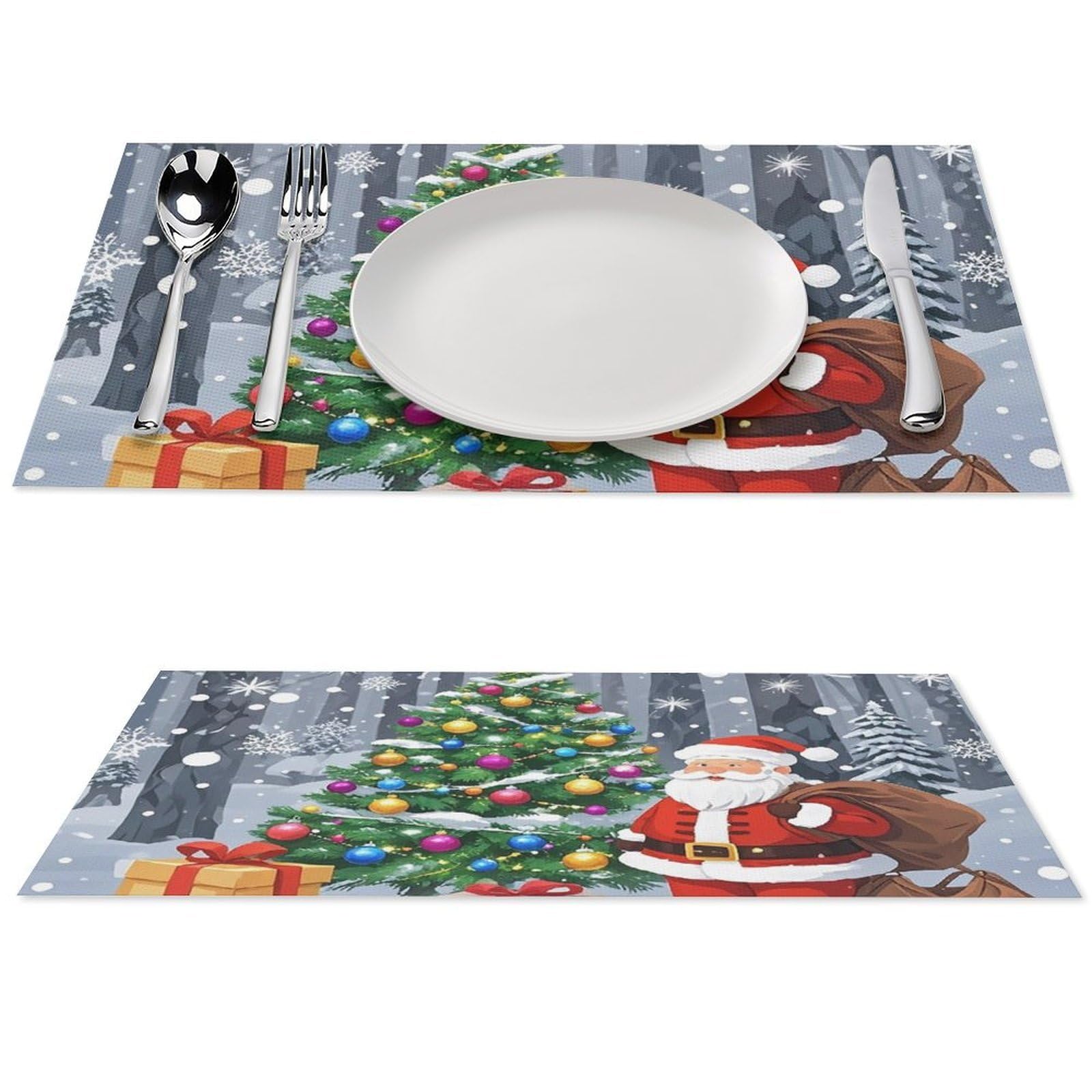 Sets de table de Noël imperméables en PVC durable pour table de salle à manger