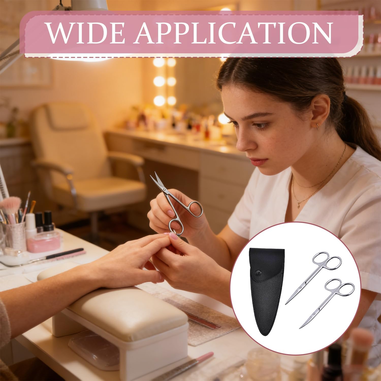 2 PièCes Ciseaux à Cuticules, Ciseauxs Ongles Professionnels Ciseaux Ongles Extra Tranchants Coupe-Cuticules Professionnel Extra Fins Pour Manucure PéDicure Ciseauxs à Sourcils Pour PéDicure Beauté