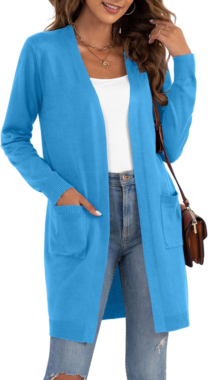 VIISHOW Women's Classic Cardigans Long Sleeve Open Front Casual Knit Cardigan Sweaters Coat Soft Outwear