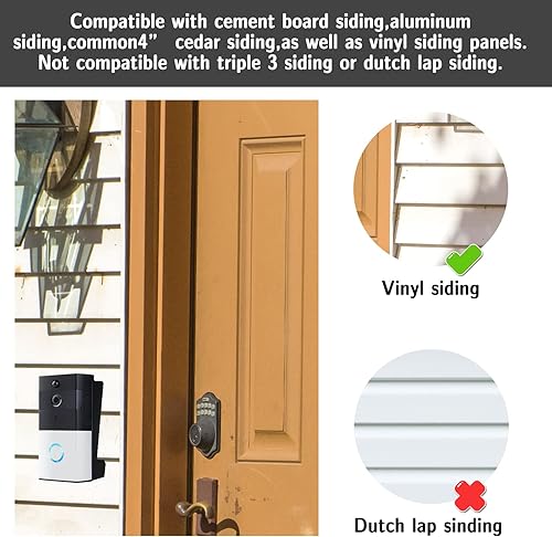 Miniatura 5 de Soporte de ajuste de ángulo de revestimiento de vinilo compatible con timbre de video  timbre de video 2, 3, 4, 3Plus (solo revestimiento de vinilo