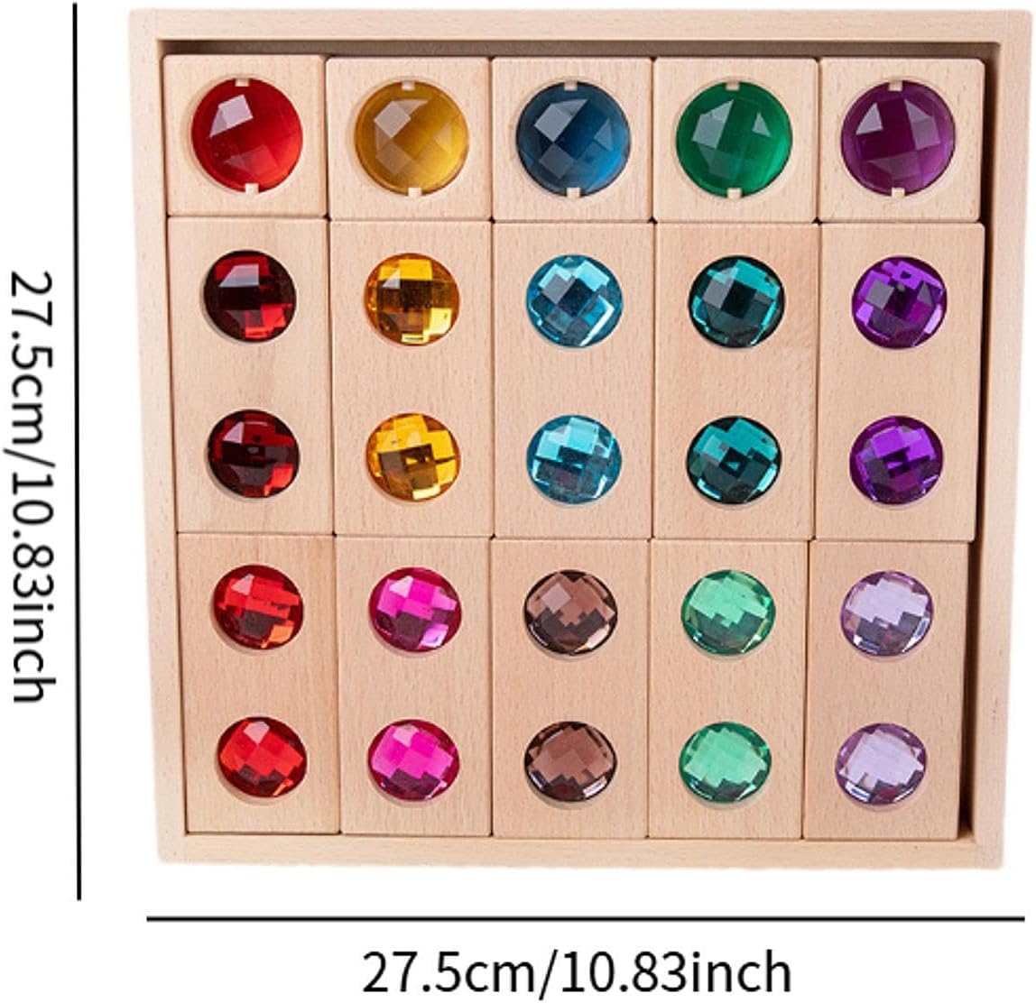 子供用木製積み木セット 積み木ゲーム 学習 知育玩具 誕生日 幼児用レインボー積み木セット, スタイルD