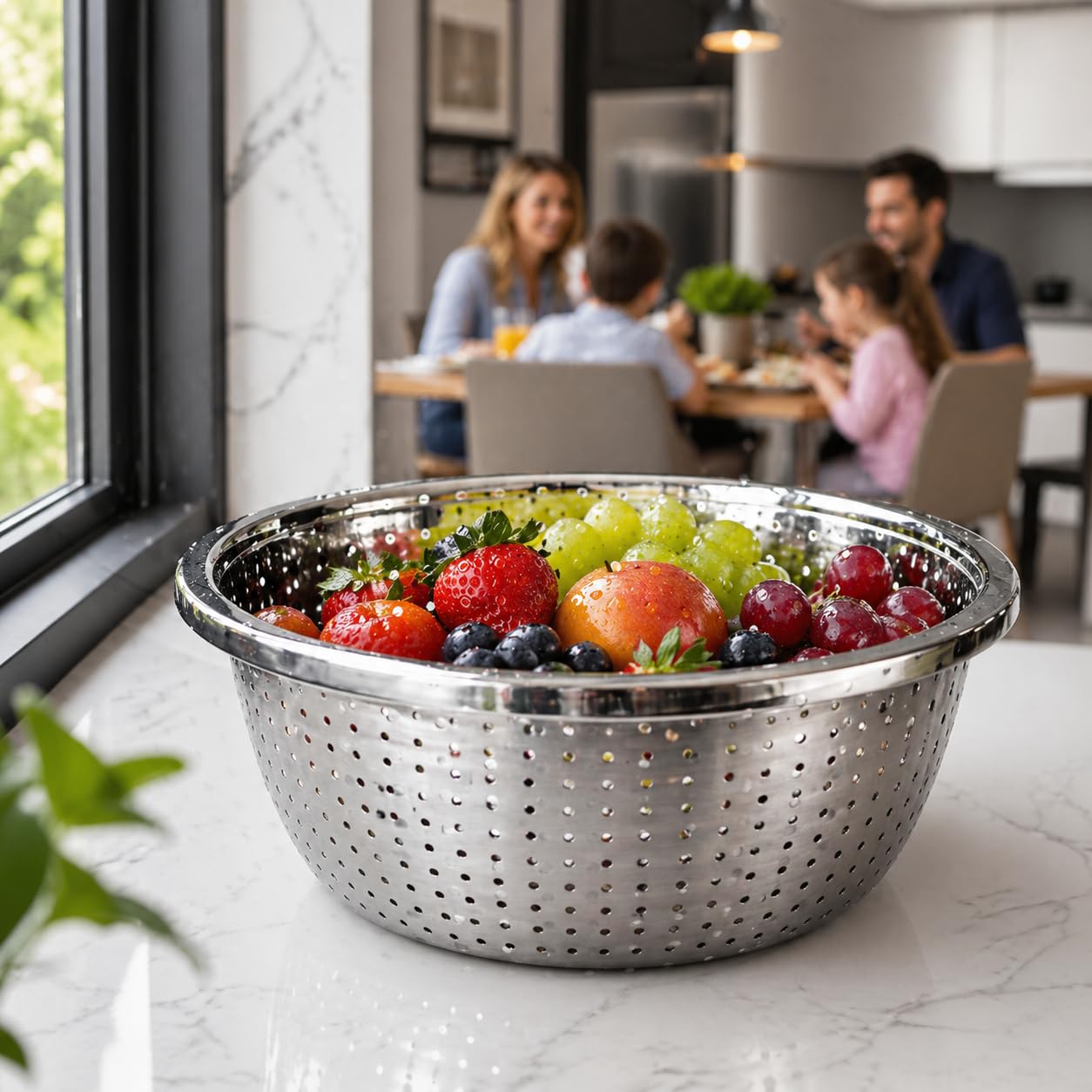 Scolapasta 24 cm Acciaio Inox Professionale - Colapasta per Pasta e Verdura - Lavastoviglie