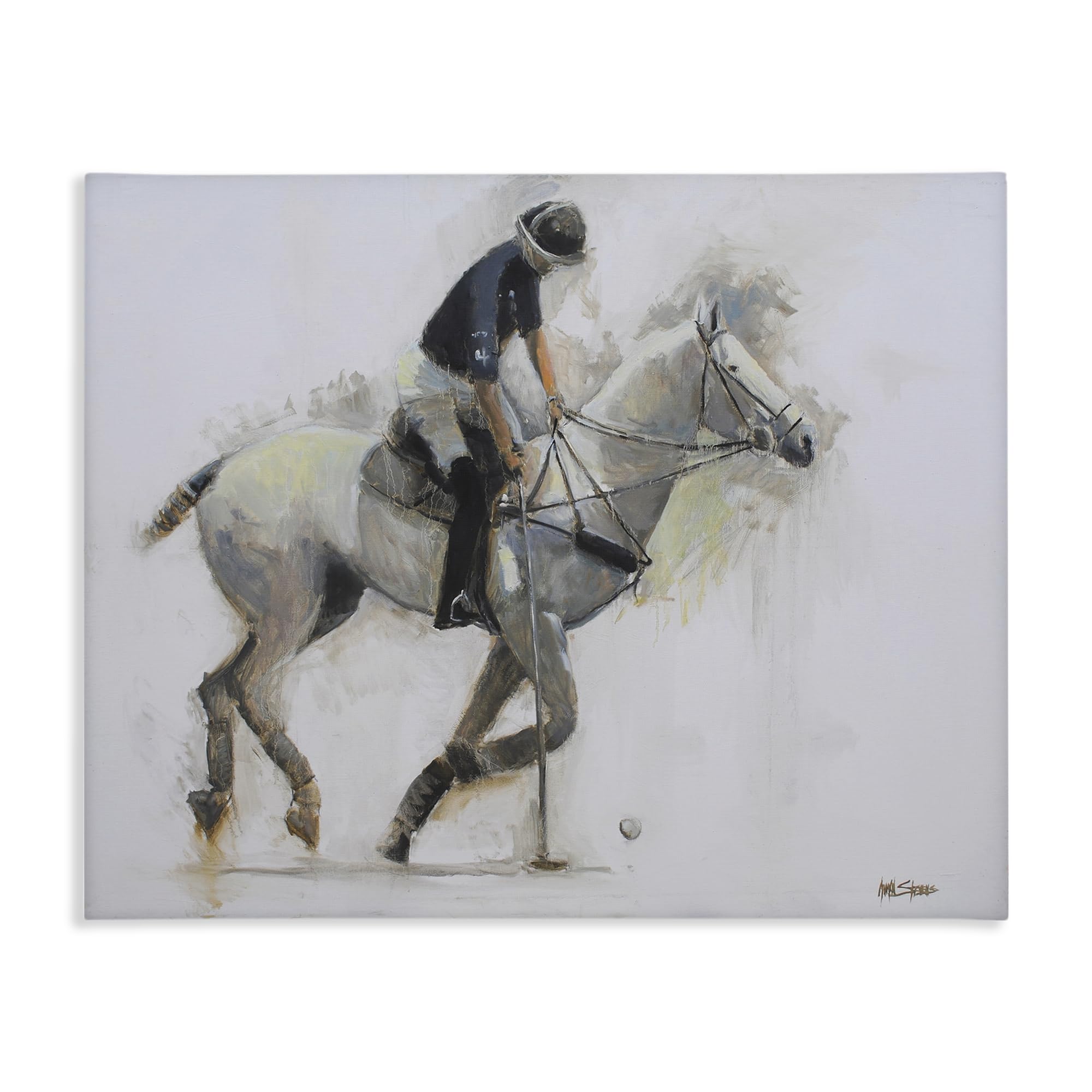Stupell Industries Unframed Polo Rider Motion Equestrian, 16 X 20 Inch Canvas Wall Art