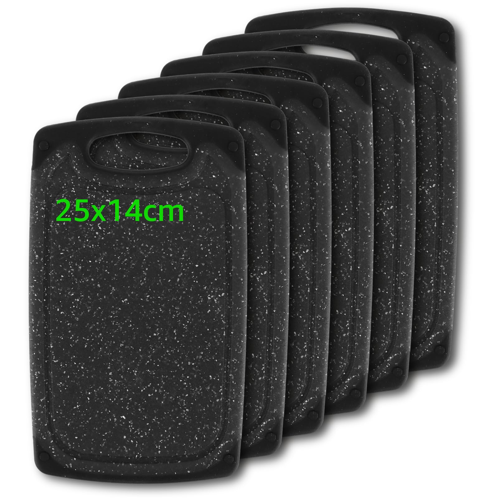 Planches à découper plastique lot de 6 de 25x14 cm sans BPA pour cuisine