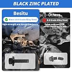 Besitu 280Pcs Metric Flange Bolt Assortment, M6x1.0, M8x1.25, M10x1.5 (12mm to 30mm) Assorted Hex Bolts and Nuts Washers Kit for Automotive, 10.9 Black Zinc Galvanized