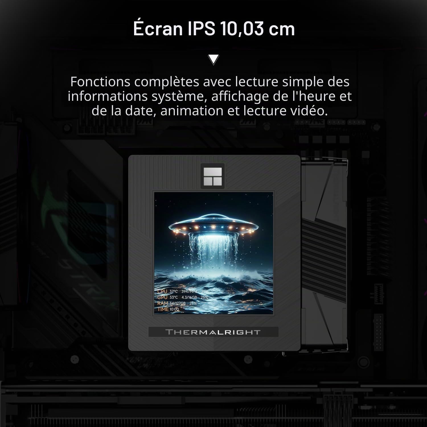 Thermalright Phantom Spirit 120 Vision EVO Refroidisseur de processeur, dissipateur thermique PC 7 caloducs, écran magnétique 3,95" avec résolution 480 x 480, pour AM4/AM5 et Intel LGA1700/1851/115x