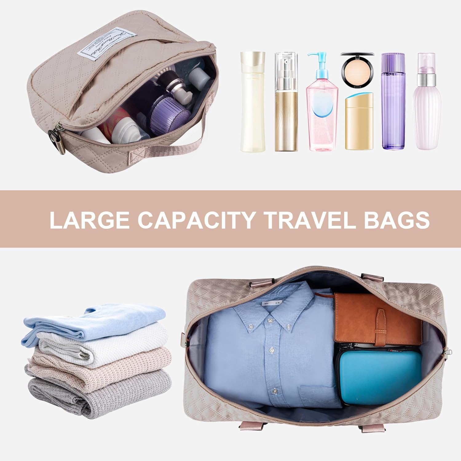 Travel Duffel Bag Weekender Overnight Bag for Women Carry On Gym Bag Travel Essentials - Image 3
