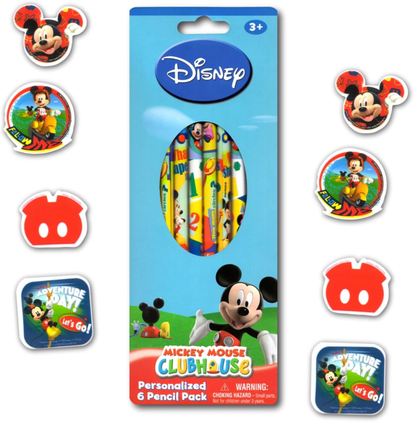 Disney Mickey Mouse 14 Piece School Supplies Set with 6