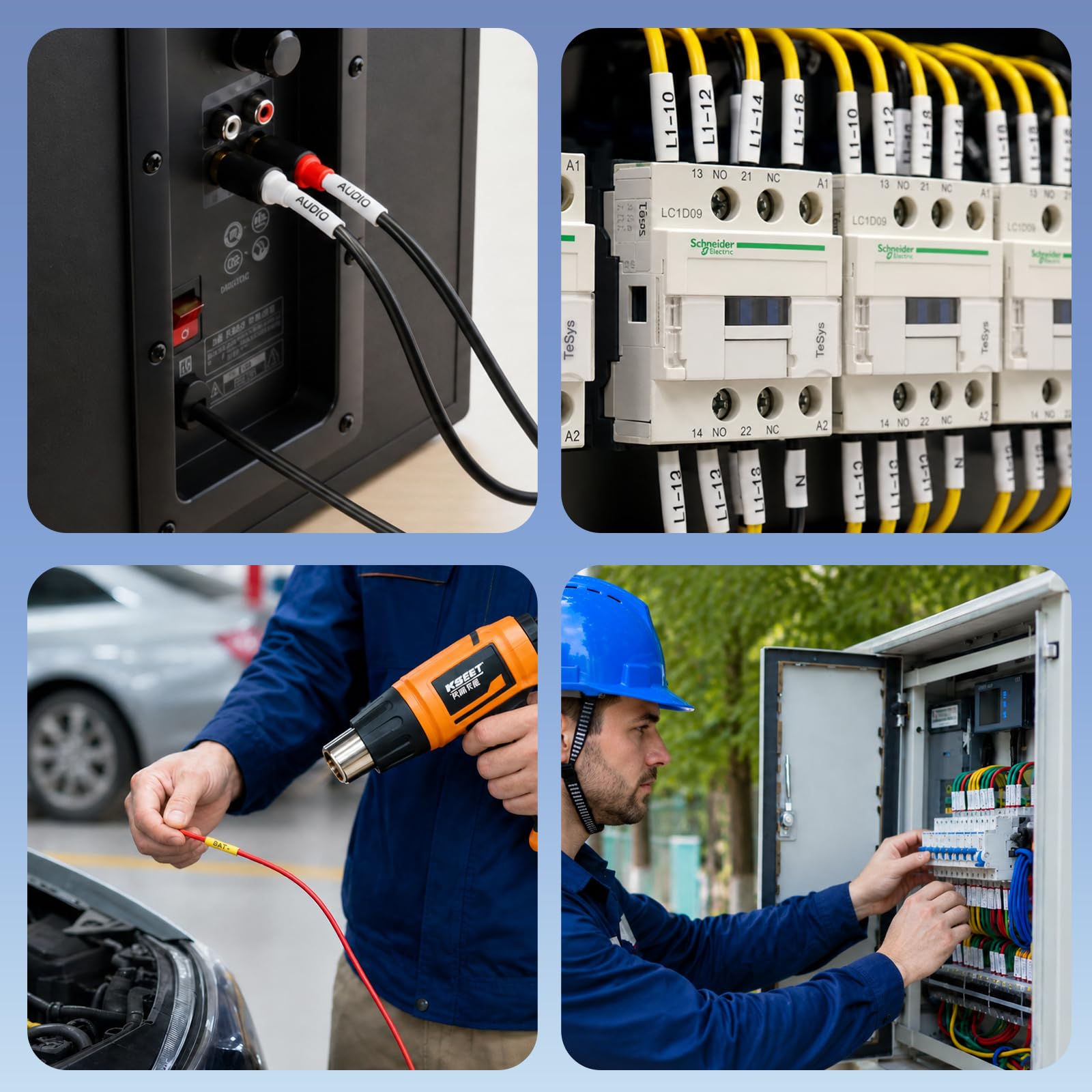 Makeid P31S Tragbarer Etikettendrucker für Schrumpfschlauch, Kabel, 300DPI Thermotransfer, Temperaturbeständig/Staubdicht, Außen und Büro, Kompatibel mit Handy und PC