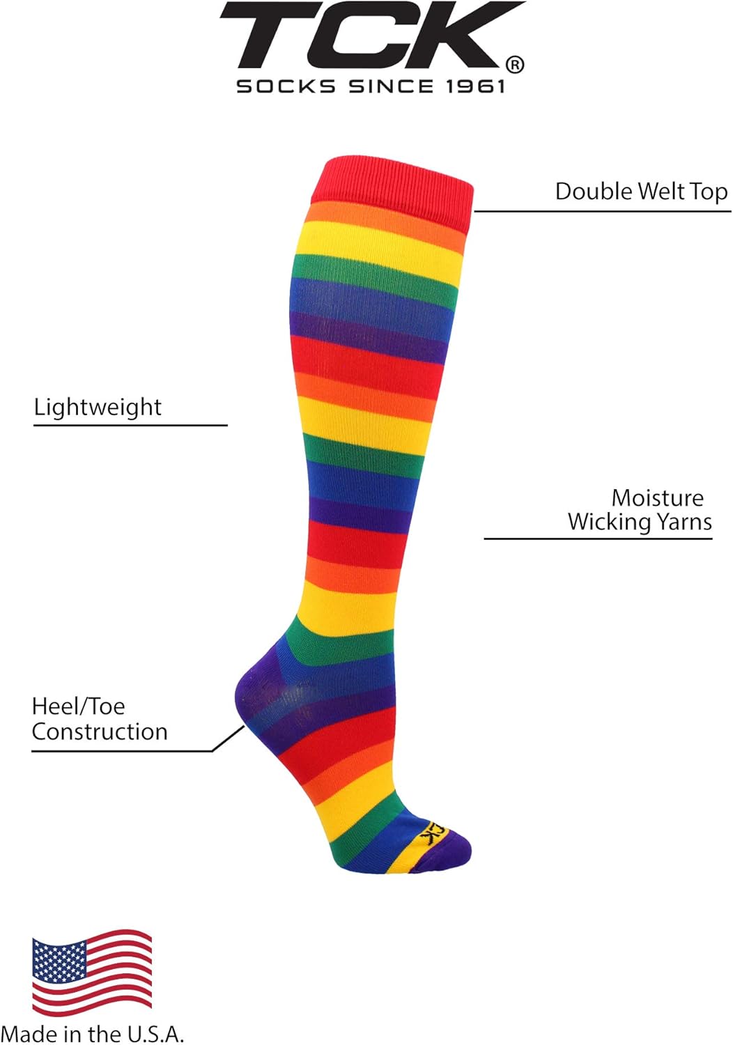 Krazisox Rainbow Stripes Over the Calf Socks - Image 3