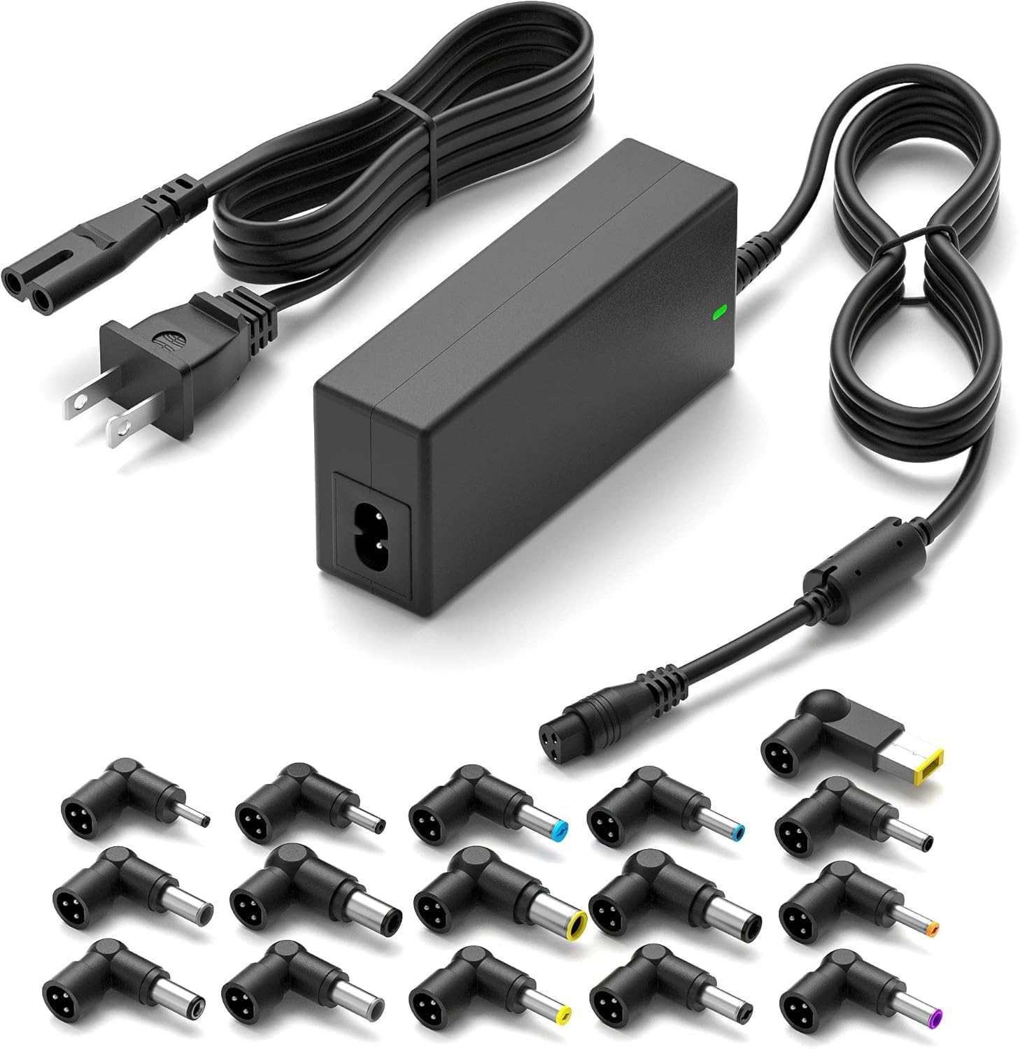 Powseed 65W Universal Laptop Charger for Dell HP Asus Acer Samsung Toshiba Lenovo IBM Sony Gateway Notebook Ultrabook Chromebook, DC Output 18.5V 19V 19.5V 20V Power Adapter Supply Cord 65W