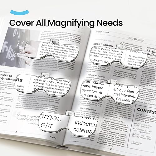 Vista 2 de ARTDOT - Gafas de aumento con luz para kits de arte de diamantes, 5 lentes reemplazables para lupa con 4 luces LED y brillo ajustable