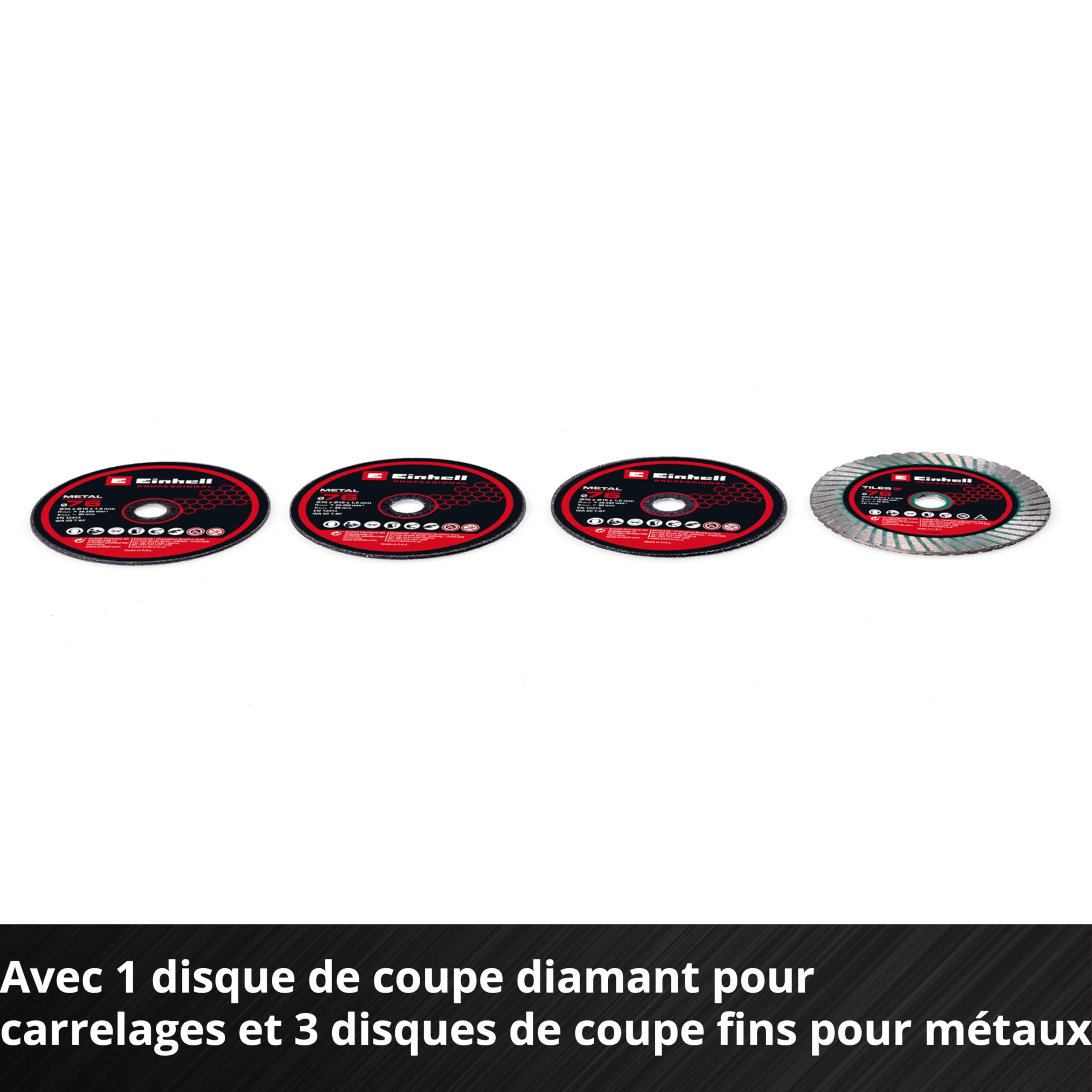 Einhell Professional Mini meuleuse sans fil TP-CO 18/76-C Li BL-Solo (18V, moteur sans charbon, disque Ø 76 mm, profondeur de coupe 16 mm, profondeur réglable, 4 disques de coupe incl., sans batterie)