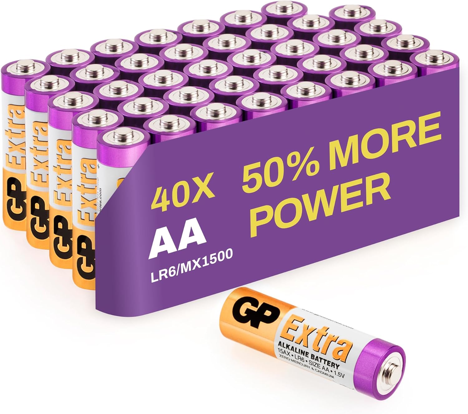 AA Batteries LR6 Pack of 40 GP Extra Long Lasting 1.5v High