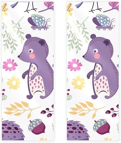 GIAPB 4Pcs Yoga Towel, Microfiber Gym Towels Sports Fitness Workout Sweat Towel for Gym,Animal Floral Leaves