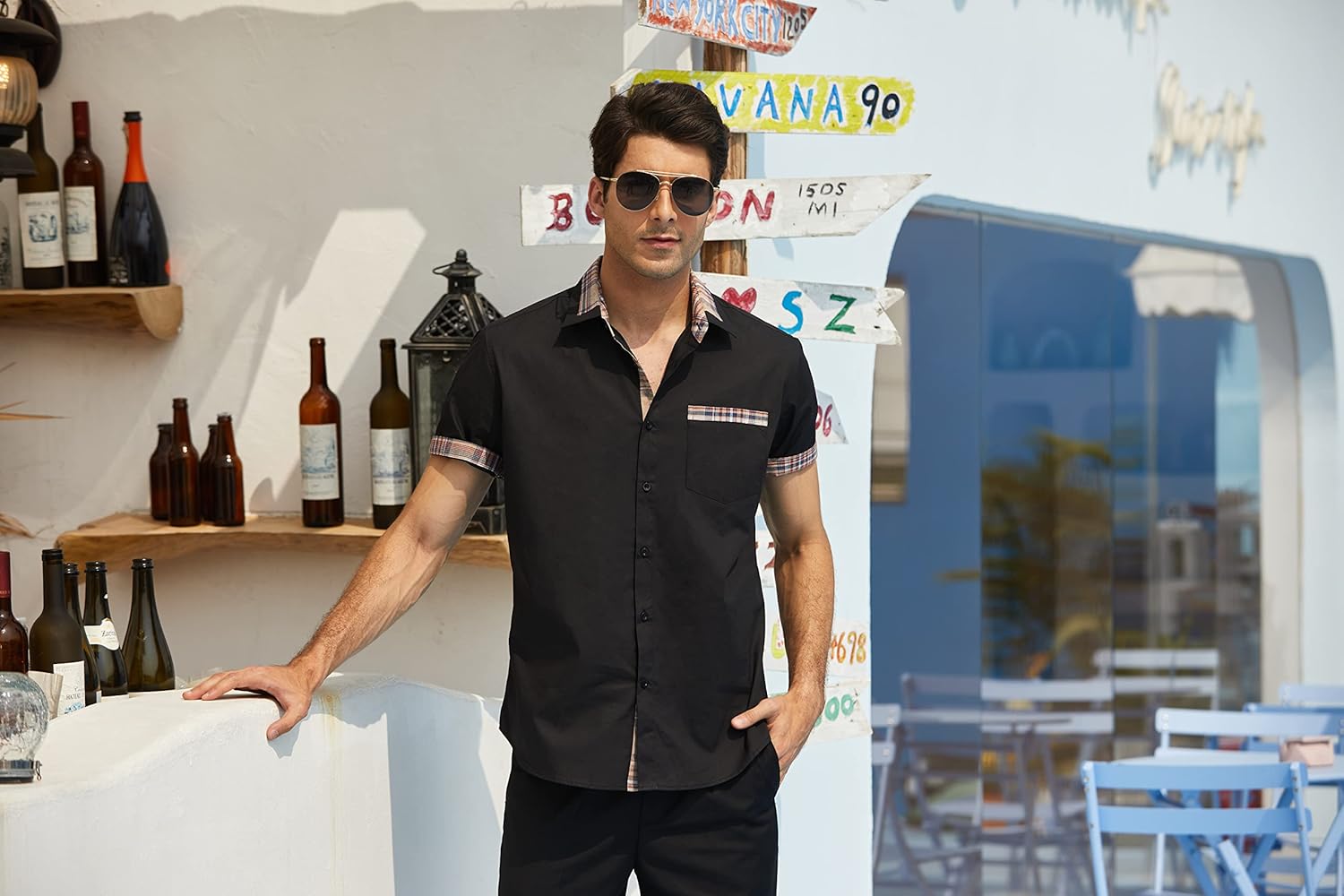 COOFANDY Men's Casual Shirt Dress Shirt Short Sleeve Regular Fit Business Shirt Non Iron Shirt Plaid Collar with Pocket 4 71AOaOFOmjL. AC SL1500