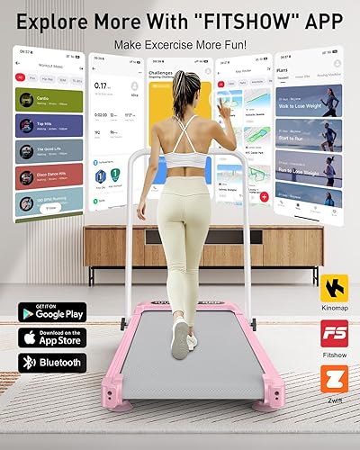 Miniatura 8 de Caminadora plegable con 10% de inclinación, actualizada 3.5HP de bajo ruido, caminadora Walking Pad con barra de agarre, Trisomy 4 en 1 caminadoras