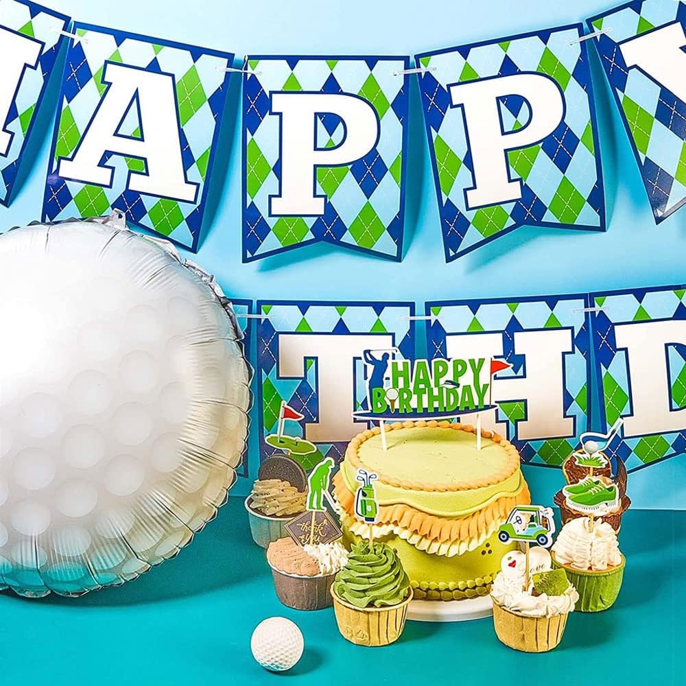Golf Balloons Set 9pcs, Golf Cart Ball Balloons for Sport Theme Party Decorations, Birthday, Baby Shower Supplies