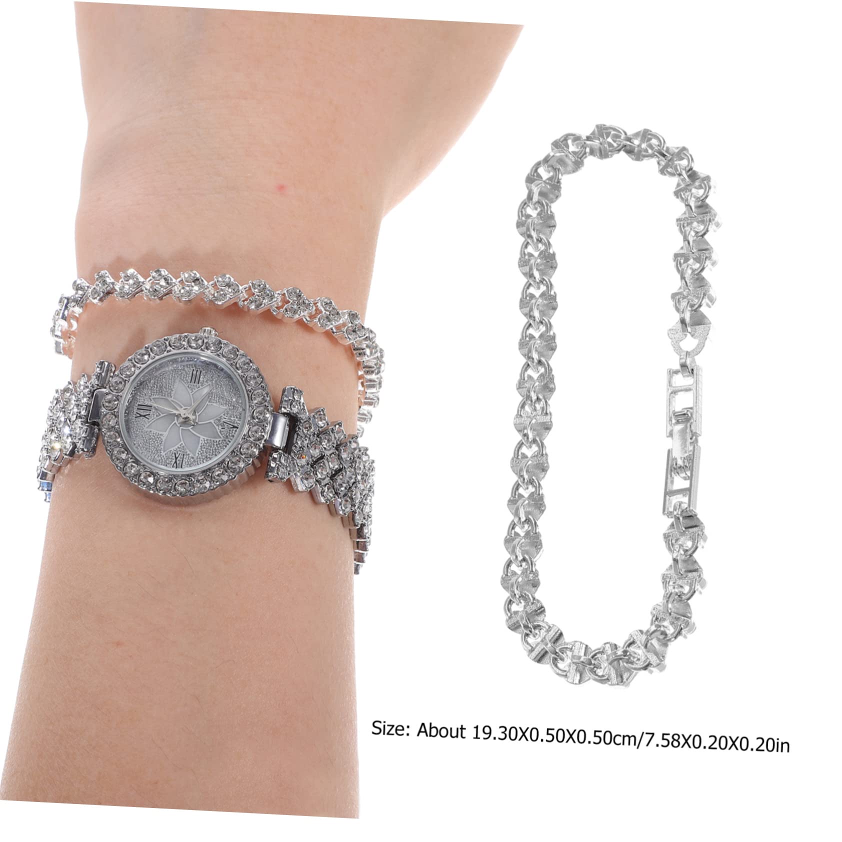 3stücke Damen Armbanduhr Mit Glänzenden Strasssteinen Und Passender Handgelenk Celet Modische Quarzuhr Für Elegante Anlässe Für Mutter Tochter Oder Freundin