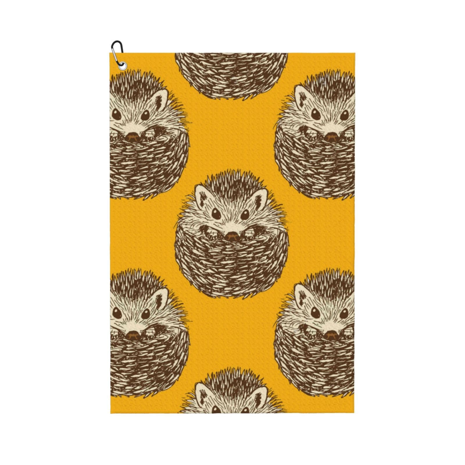 Hnnkloy Cute Hedgehog, 16x24 in Portable Waffle Golf Towels with Carabiner Clip for Golf Bag