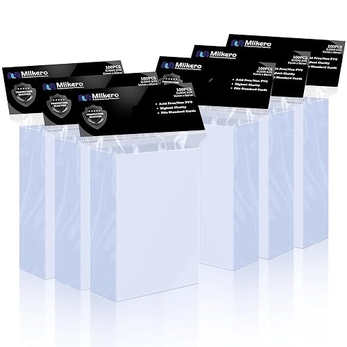 Mlikero Soft Card Sleeves, 600 Pack, Clear Sleeves | 66x91mm Trading Card Sleeves, Acid-Free, Non-PVC, Compatible with MTG, Trading Cards - Clear Sleeves - 600 Pack