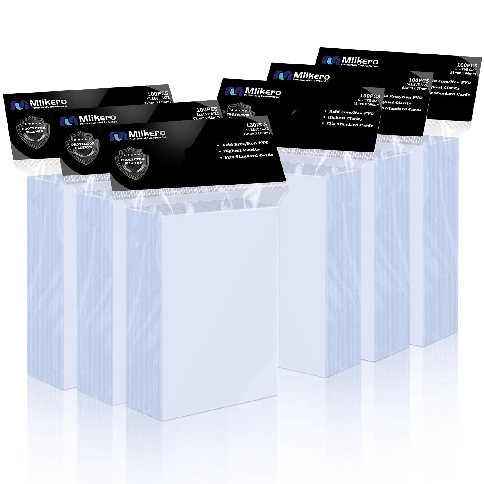 Mlikero 600 Count Card Sleeves, Clear Soft Trading Card Sleeves, Polypropylene (PP), Fit for MTG, TCG, Baseball, Football, Game Cards