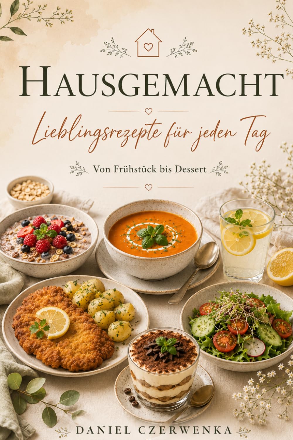 Hausgemacht - Lieblingsrezepte für jeden Tag: Ein liebevoll gestaltetes Kochbuch mit einfachen Rezepten für Frühstück, Suppen, Hauptgerichte, Salate, Desserts und Getränke