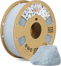 OVERTURE Rock PLA Filament 1.75mm, Marble PLA 1kg Spule (2.2lbs), Maßgenauigkeit +/-0.02mm, für Drucker 3D(Moonlight Gray)