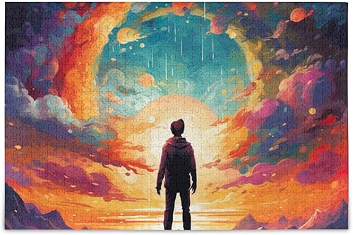 Miniatura 1 de 4galaxy Sky Jigsaw Puzzles 500 Pieces for Adults,Learning Educational Puzzles,Difficult and Challenge Families Toys with Mesh Storage Bag 201216