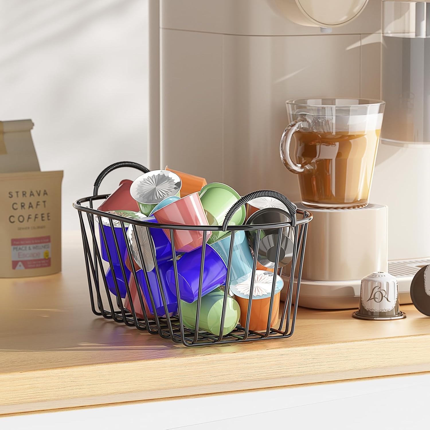 2-piece compact coffee pod and K-cup holder for Keurig storage (black) – ultra-slim space-saving design, perfect for small spaces, minimalist yet exquisite espresso organization