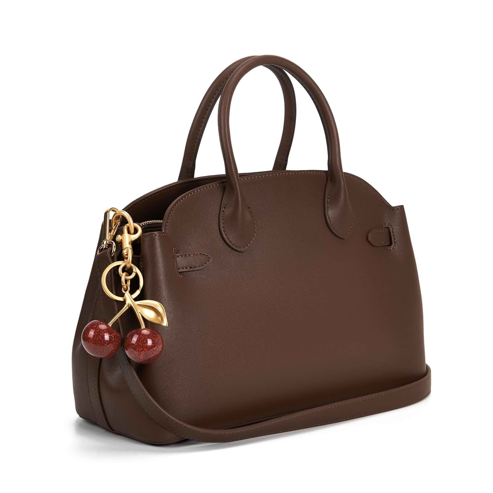 JQWSVE Top Handle Bag for Women Vegan Leather Crossbody Bag with Cherry | Medium Top Handle Purse Vintage Shoulder Handbag