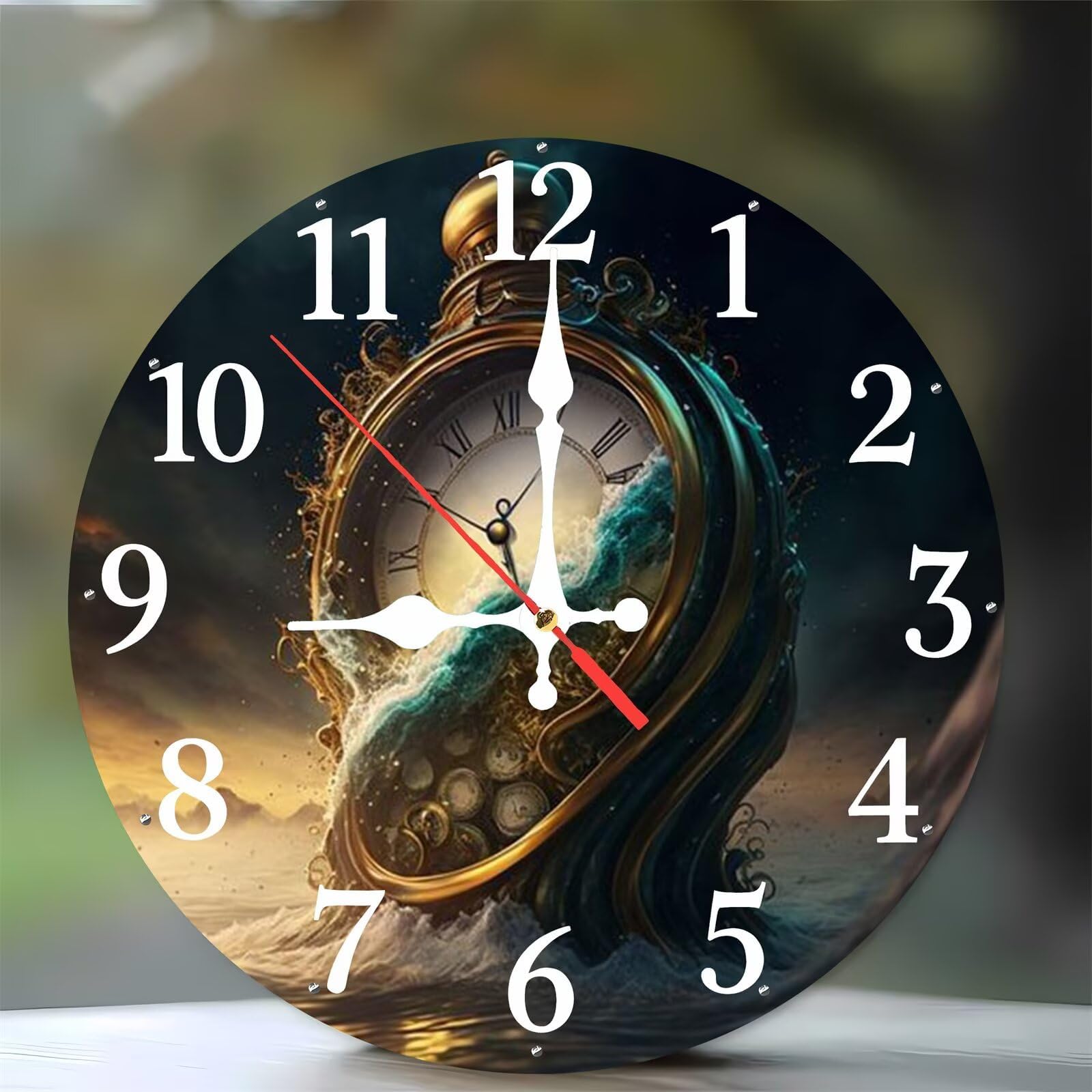 Wall Clock,Battery Operated 8 Inch Fantasy Watches wall clocks Silent Non Ticking for Kitchen Living Room Dining Room Bedroom and Bathroom Decorative (battery not included)