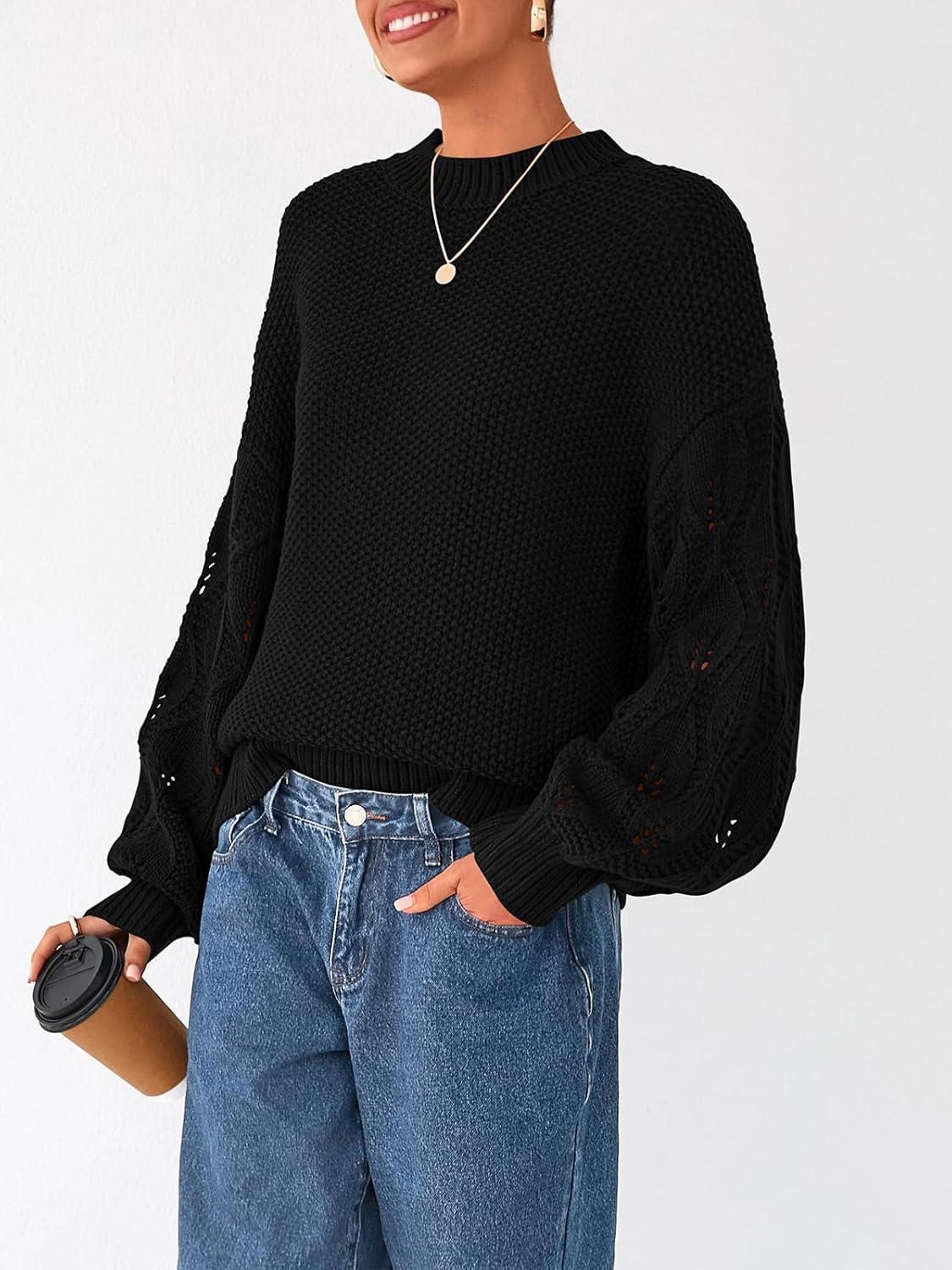 PRETTYGARDEN Womens Sweaters Fall 2025 Long Sleeve Crew Neck Cable Knit Oversized Sweater Top Casual Pullover Trendy Outfits - Image 3