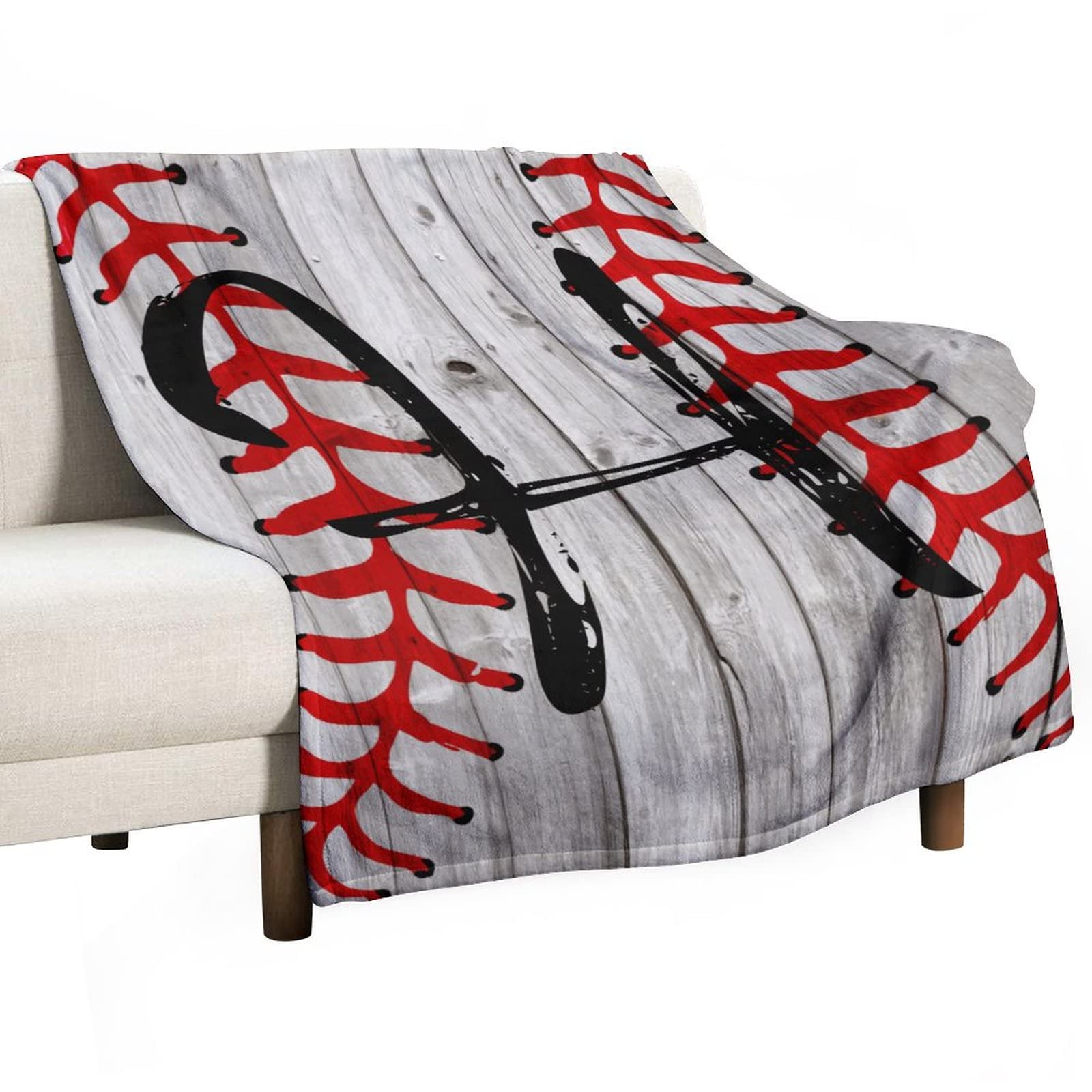 Couverture personnalisée initiale baseball H cadeau idéal enfant adulte