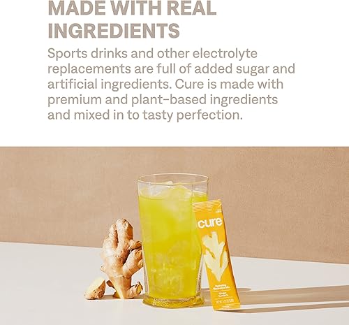 Miniatura 5 de Cure Hydration Mezcla de bebida con electrolitos a base de plantas Sin azúcar añadido FSA-HSA Polvo de alivio de deshidratación fabricado con