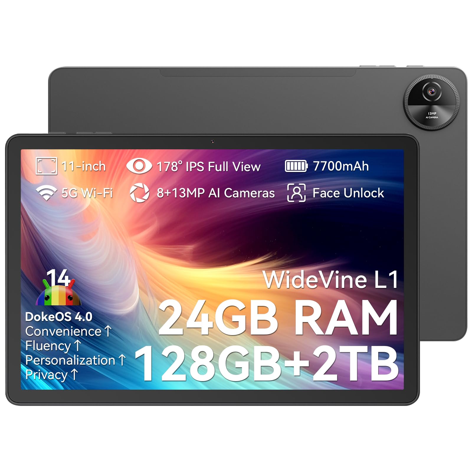 OSCAL Android Tablets 11 Inch, Android 14 Tablet, 24GB+128GB /2TB