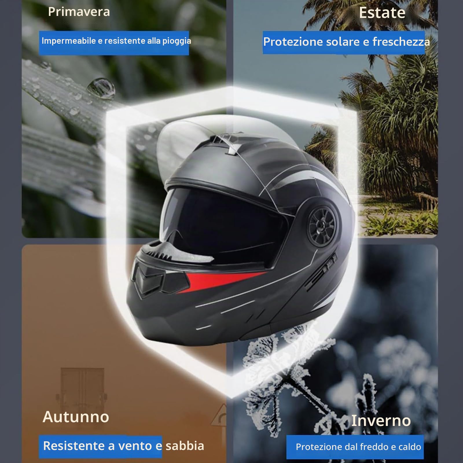 Casco Integrato Apribile con Interfono Casco Moto Modulare Bluetooth Caschi Modulari per Uomo Donna con Doppia Visiera Casco Integrale Casco Crash Omologati ECE