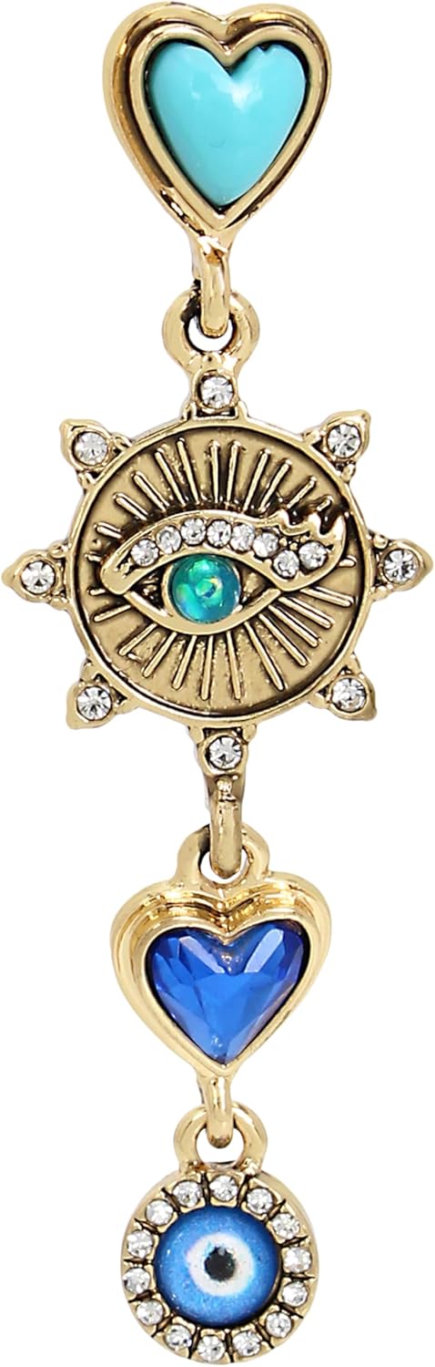 Betsey Johnson Womens Evil Eye Linear Earrings