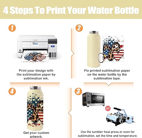 Miniatura 2 de FECBK Paquete de 4 botellas de agua de sublimación en blanco de 25 onzas, botellas de agua deportivas de sublimación con tapa y cuerda portátil,