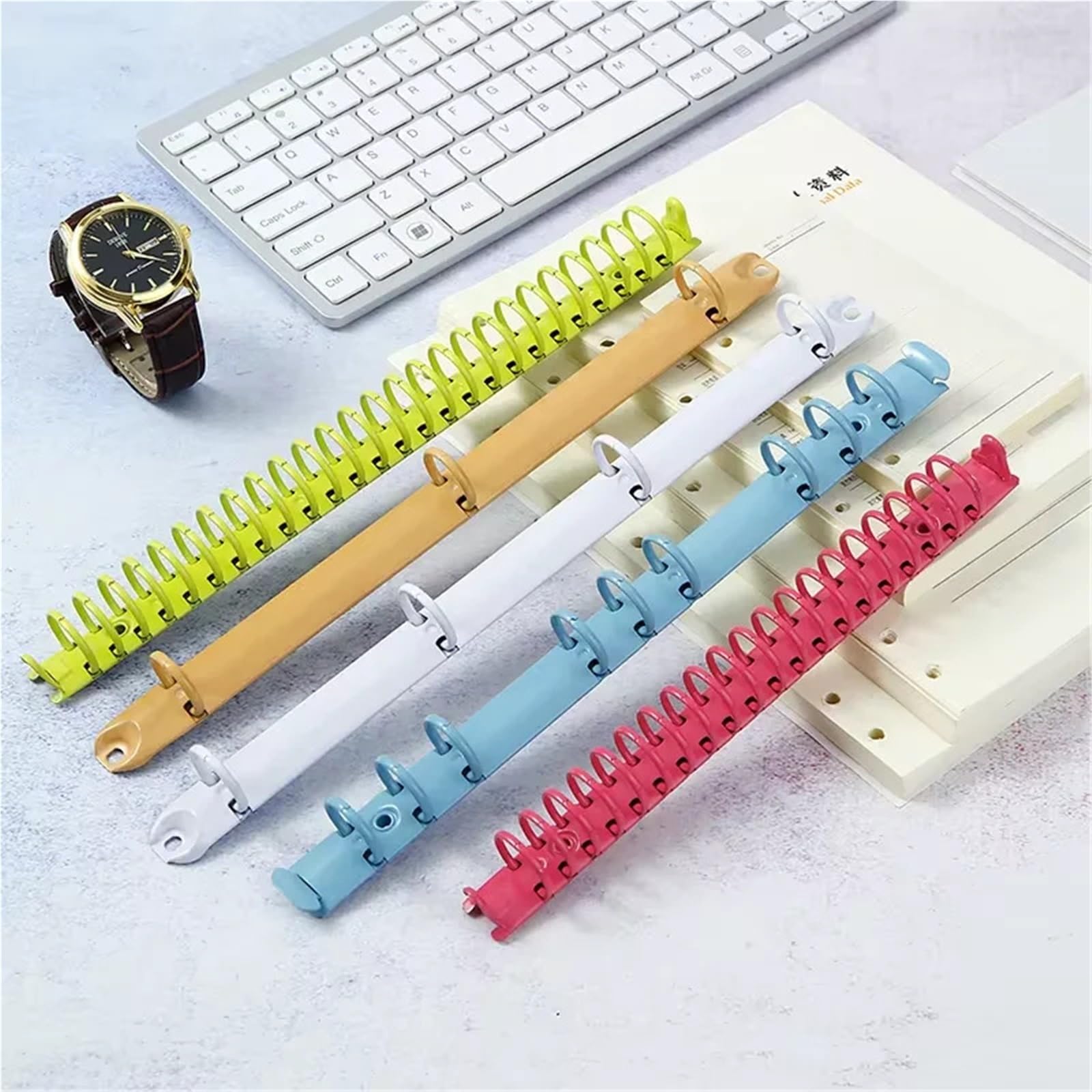 Mechanizm segregatorowy 6 sztuk A4 A7 B5 Artykuły biurowe Klipsy o średnicy 2 cm(A7 2rings Purple)